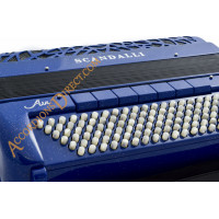 Scandalli Air III 37 key 120 bass 4 voice musette tuned blue cassotto piano accordion with sparkle finish.  Midi expansion available.